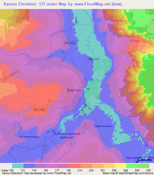 Karsun,Russia Elevation Map