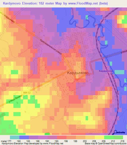 Kardymovo,Russia Elevation Map