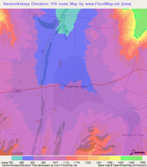 Kardonikskaya,Russia Elevation Map