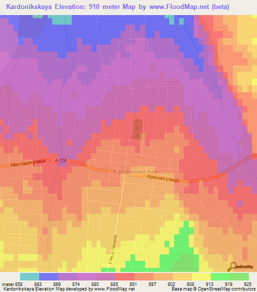 Kardonikskaya,Russia Elevation Map