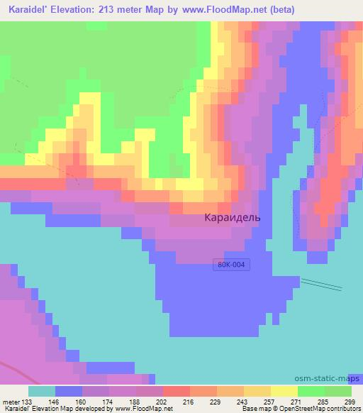 Karaidel',Russia Elevation Map