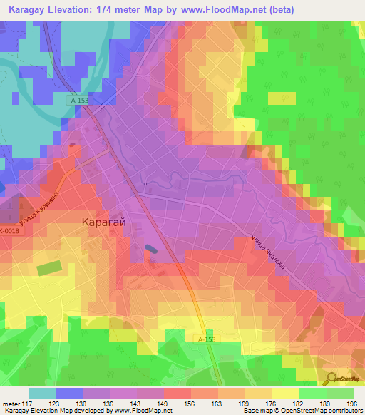 Karagay,Russia Elevation Map