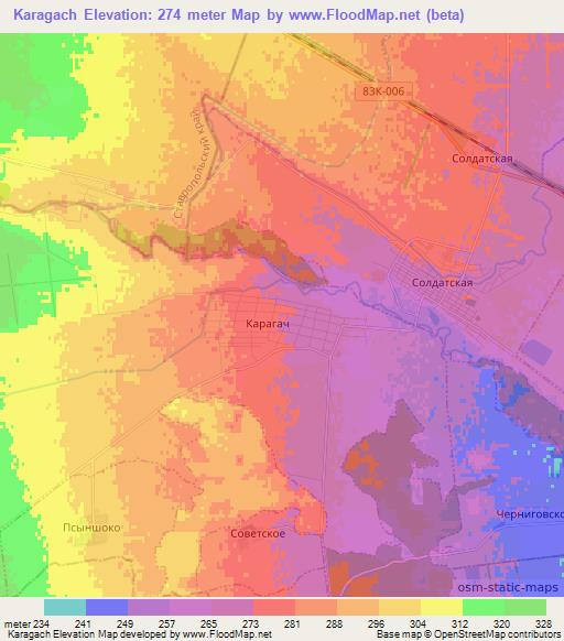 Karagach,Russia Elevation Map