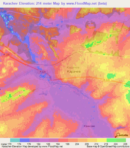 Karachev,Russia Elevation Map