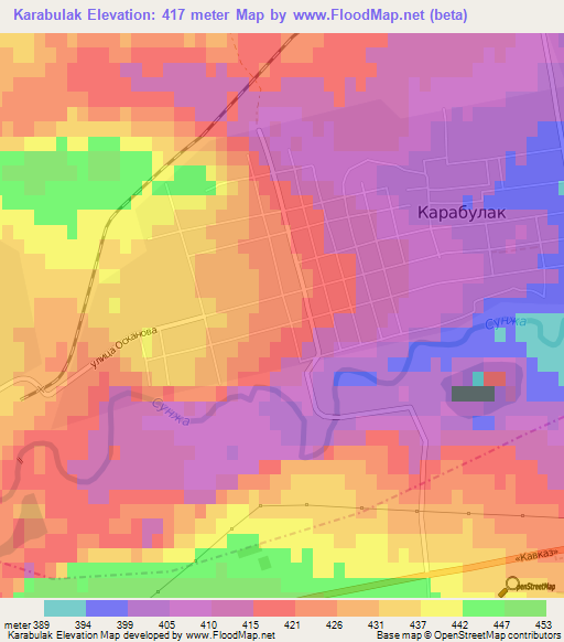 Karabulak,Russia Elevation Map