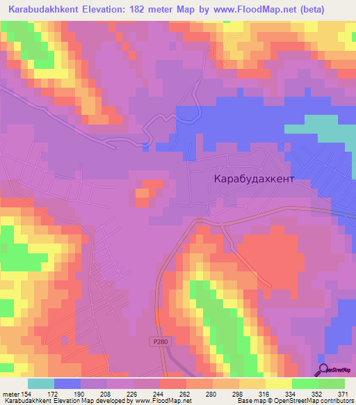 Karabudakhkent,Russia Elevation Map