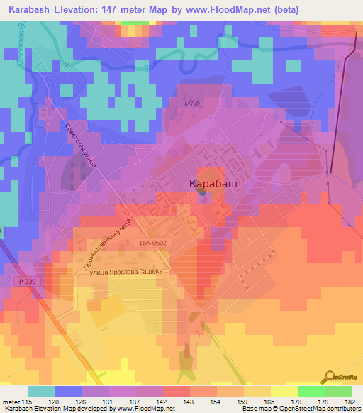 Karabash,Russia Elevation Map