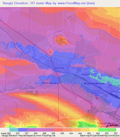 Kangly,Russia Elevation Map