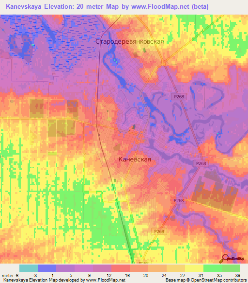 Kanevskaya,Russia Elevation Map