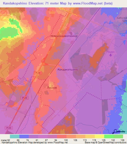 Kandakopshino,Russia Elevation Map