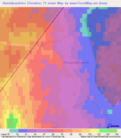 Kandakopshino,Russia Elevation Map