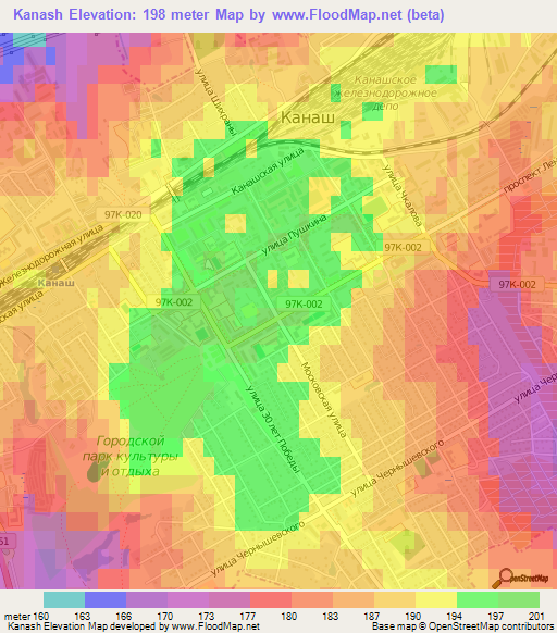 Kanash,Russia Elevation Map