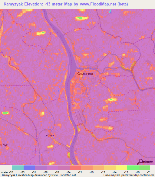 Kamyzyak,Russia Elevation Map