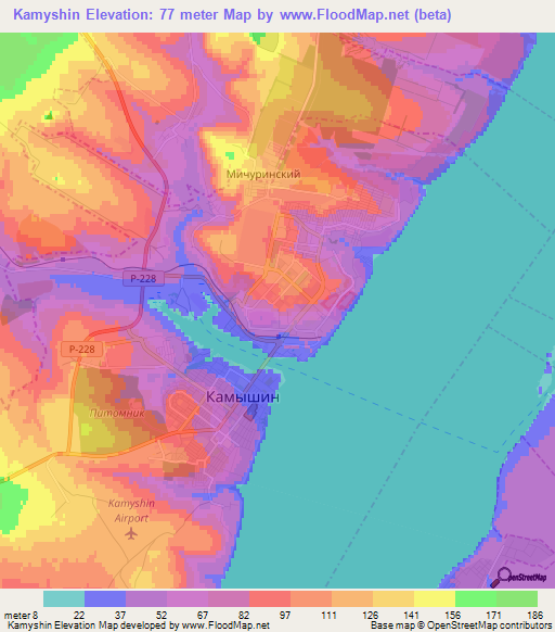 Kamyshin,Russia Elevation Map