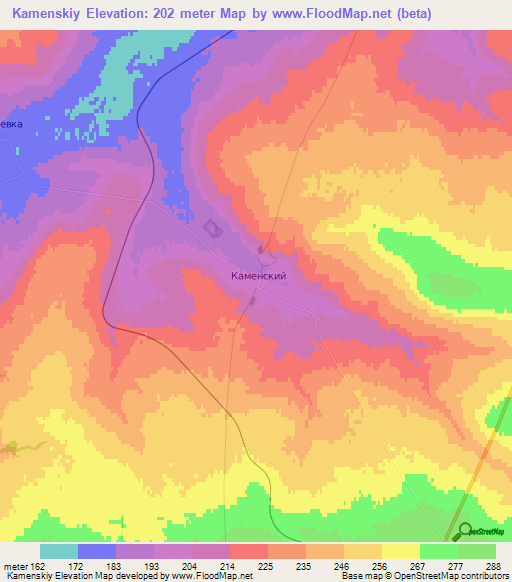 Kamenskiy,Russia Elevation Map