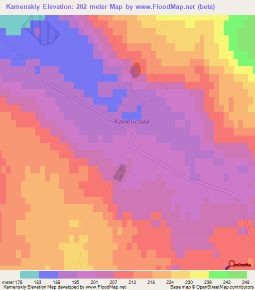 Kamenskiy,Russia Elevation Map