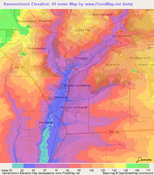 Kamenolomni,Russia Elevation Map