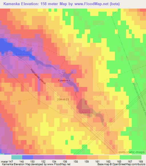 Kamenka,Russia Elevation Map