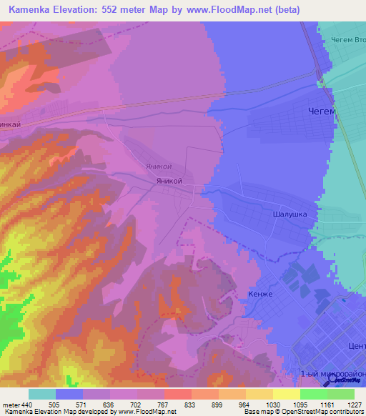 Kamenka,Russia Elevation Map