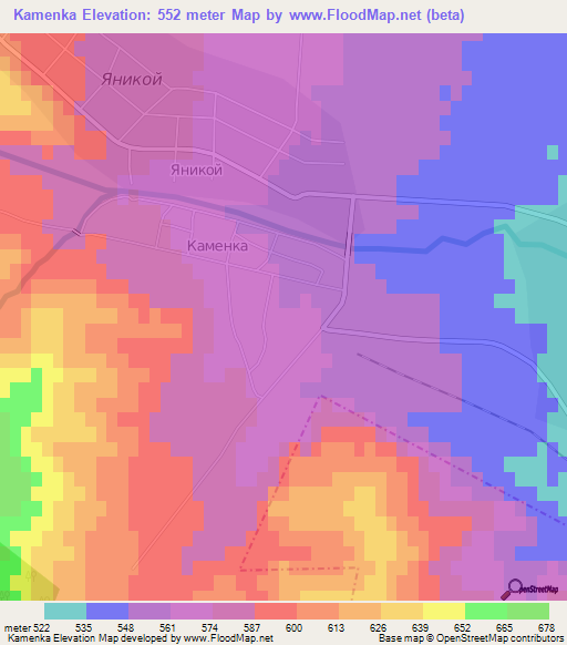 Kamenka,Russia Elevation Map