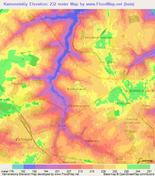 Kamenetskiy,Russia Elevation Map