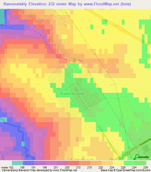 Kamenetskiy,Russia Elevation Map