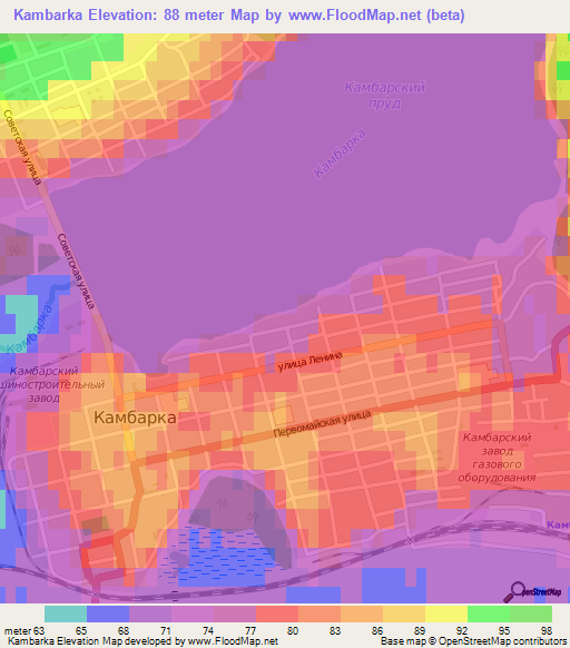 Kambarka,Russia Elevation Map