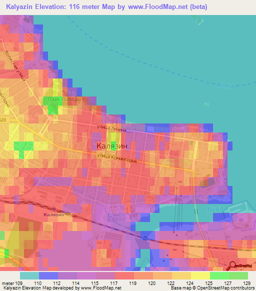 Kalyazin,Russia Elevation Map