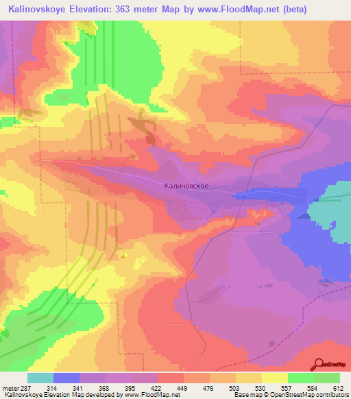 Kalinovskoye,Russia Elevation Map