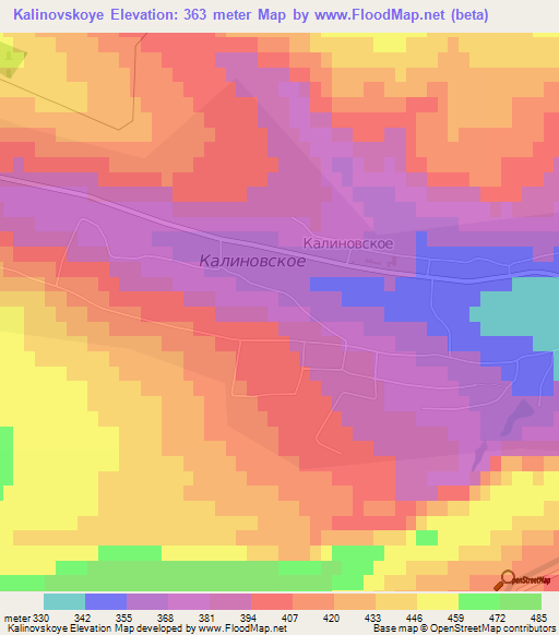 Kalinovskoye,Russia Elevation Map