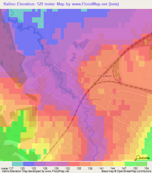 Kalino,Russia Elevation Map