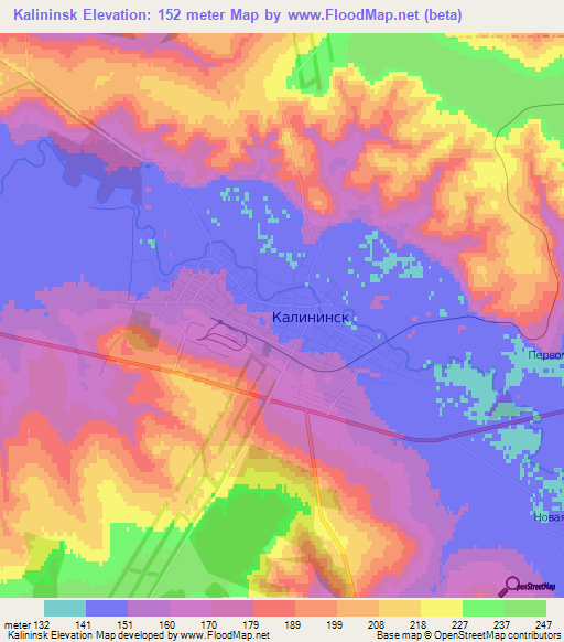 Kalininsk,Russia Elevation Map