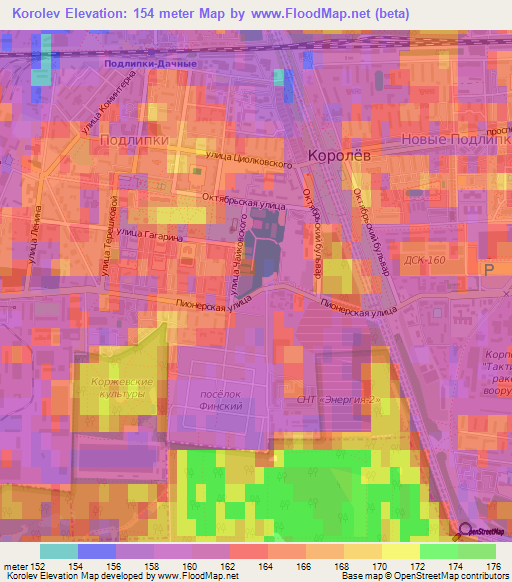 Korolev,Russia Elevation Map