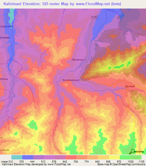 Kalininaul,Russia Elevation Map