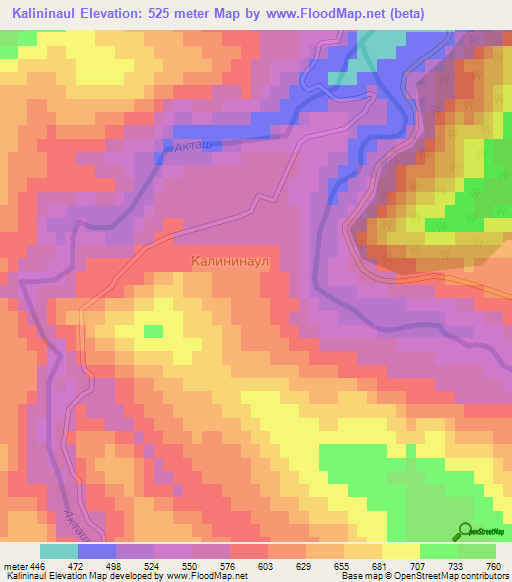 Kalininaul,Russia Elevation Map