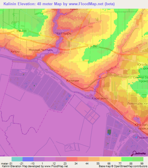 Kalinin,Russia Elevation Map