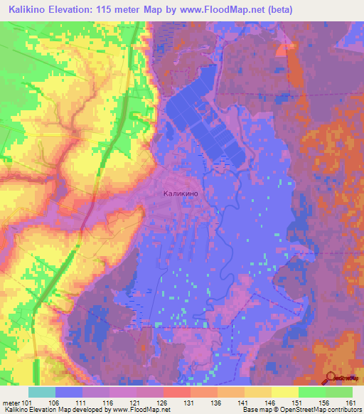 Kalikino,Russia Elevation Map