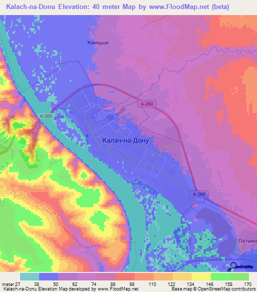 Kalach-na-Donu,Russia Elevation Map