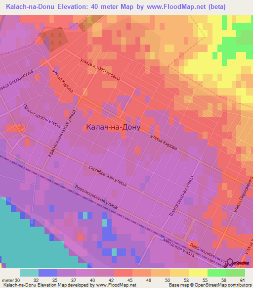 Kalach-na-Donu,Russia Elevation Map