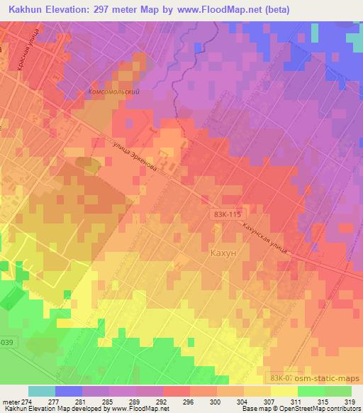 Kakhun,Russia Elevation Map