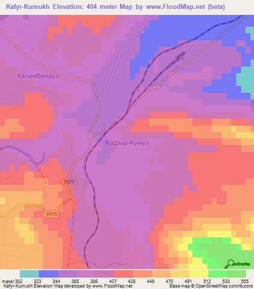 Kafyr-Kumukh,Russia Elevation Map