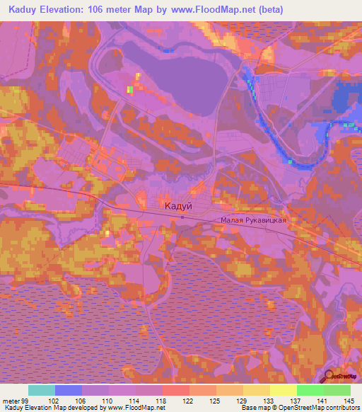 Kaduy,Russia Elevation Map