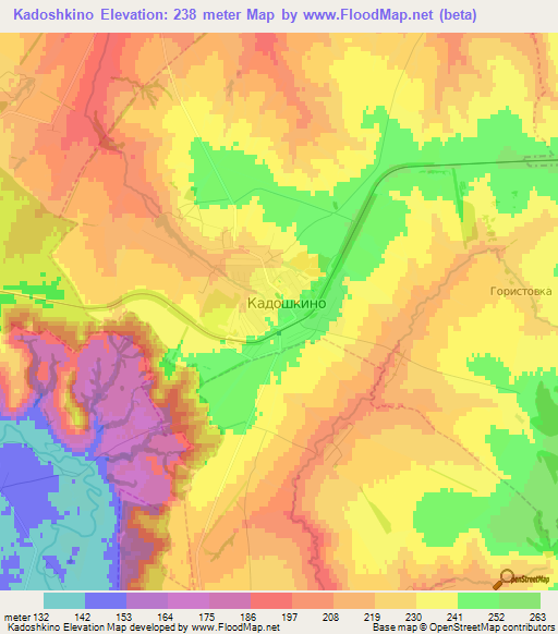 Kadoshkino,Russia Elevation Map