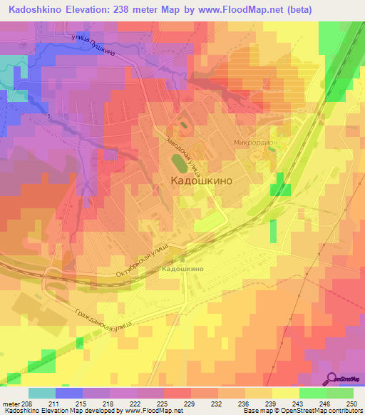 Kadoshkino,Russia Elevation Map