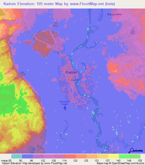 Kadom,Russia Elevation Map