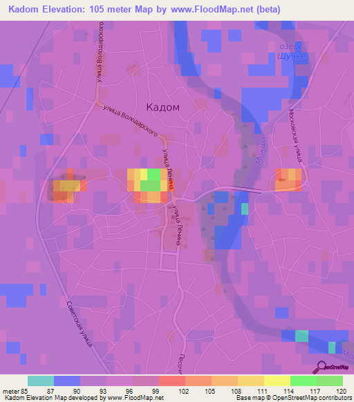 Kadom,Russia Elevation Map