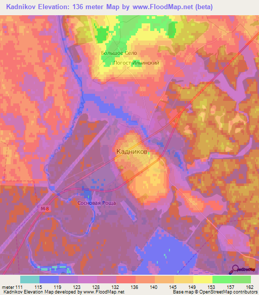 Kadnikov,Russia Elevation Map