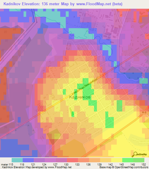 Kadnikov,Russia Elevation Map