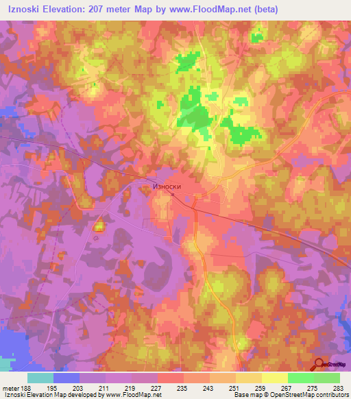 Iznoski,Russia Elevation Map