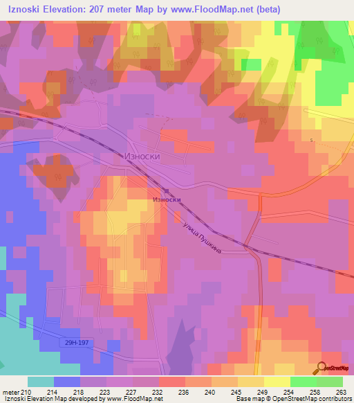 Iznoski,Russia Elevation Map